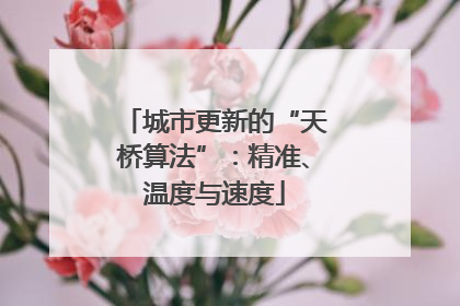 城市更新的“天桥算法”：精准、温度与速度