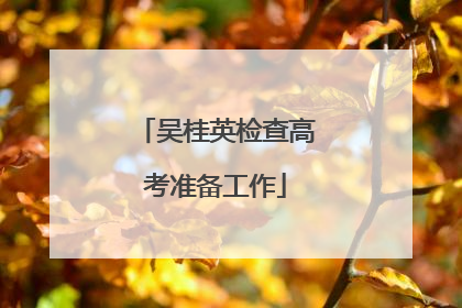 吴桂英检查高考准备工作