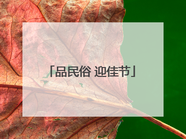品民俗 迎佳节