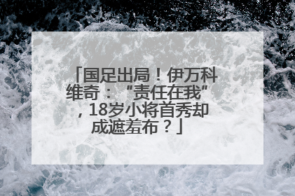 国足出局！伊万科维奇：“责任在我”，18岁小将首秀却成遮羞布？