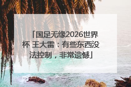 国足无缘2026世界杯 王大雷：有些东西没法控制，非常遗憾
