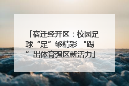 宿迁经开区：校园足球“足”够精彩 “踢”出体育强区新活力