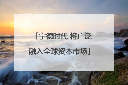 宁德时代 将广泛融入全球资本市场