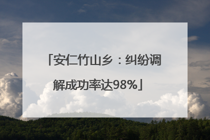 安仁竹山乡：纠纷调解成功率达98%