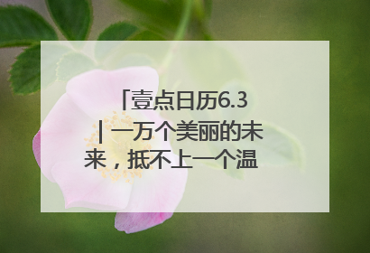 壹点日历6.3｜一万个美丽的未来，抵不上一个温暖的现在！早安