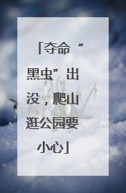夺命“黑虫”出没，爬山逛公园要小心