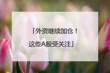 外资继续加仓！这些A股受关注