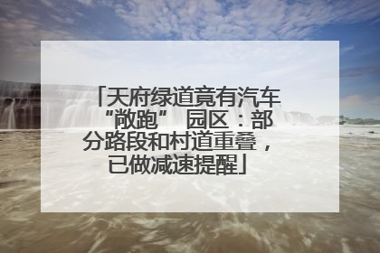 天府绿道竟有汽车“敞跑” 园区：部分路段和村道重叠，已做减速提醒