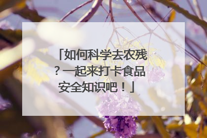 如何科学去农残？一起来打卡食品安全知识吧！
