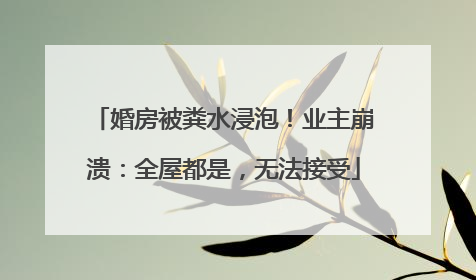 婚房被粪水浸泡！业主崩溃：全屋都是，无法接受