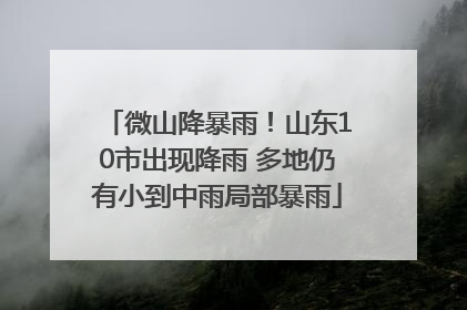 微山降暴雨！山东10市出现降雨 多地仍有小到中雨局部暴雨