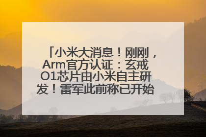 小米大消息！刚刚，Arm官方认证：玄戒O1芯片由小米自主研发！雷军此前称已开始大规模量产