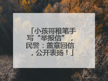 小孩哥稚笔手写“举报信”，民警：盖章回信，公开表扬！