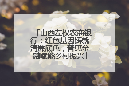 山西左权农商银行：红色基因铸就清廉底色，普惠金融赋能乡村振兴