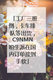 工厂三班倒，卡车排队等出货，C9NMN盼生派在国内订单接到手软