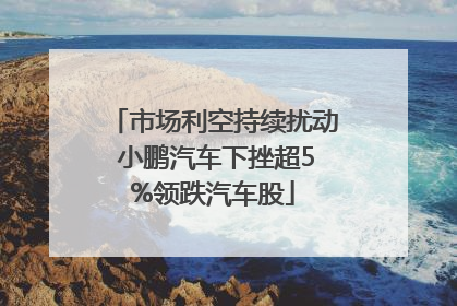 市场利空持续扰动 小鹏汽车下挫超5%领跌汽车股