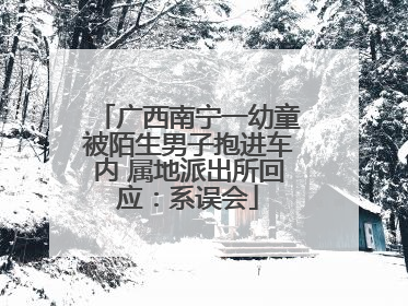 广西南宁一幼童被陌生男子抱进车内 属地派出所回应:系误会