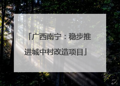 广西南宁：稳步推进城中村改造项目