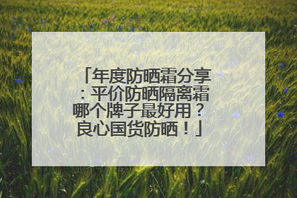 年度防晒霜分享：平价防晒隔离霜哪个牌子最好用？良心国货防晒！