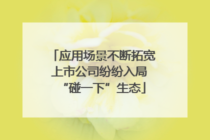 应用场景不断拓宽 上市公司纷纷入局“碰一下”生态