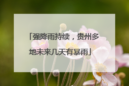 强降雨持续，贵州多地未来几天有暴雨