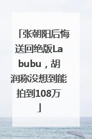 张朝阳后悔送回绝版Labubu，胡润称没想到能拍到108万