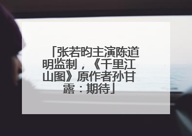 张若昀主演陈道明监制，《千里江山图》原作者孙甘露：期待