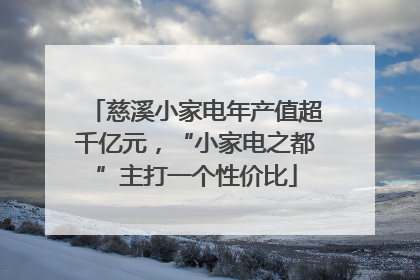 慈溪小家电年产值超千亿元，“小家电之都”主打一个性价比