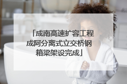 成南高速扩容工程成阿分离式立交桥钢箱梁架设完成