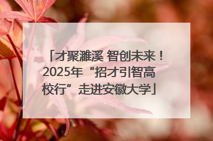 才聚濉溪 智创未来！2025年“招才引智高校行”走进安徽大学