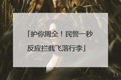 护你周全！民警一秒反应拦截飞落行李