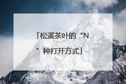 松溪茶叶的“N”种打开方式