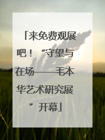 来免费观展吧！“守望与在场——毛本华艺术研究展”开幕