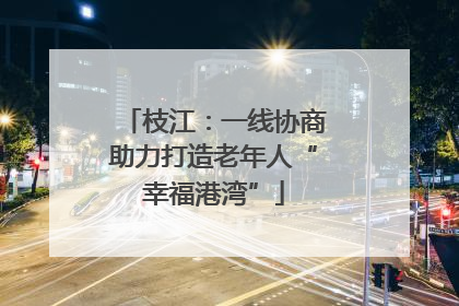 枝江：一线协商助力打造老年人“幸福港湾”