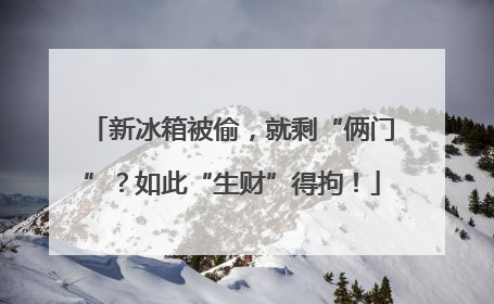 新冰箱被偷，就剩“俩门”？如此“生财”得拘！