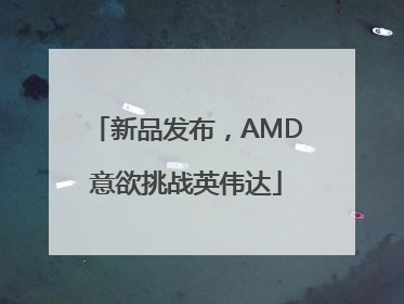新品发布，AMD意欲挑战英伟达