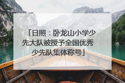 日照：卧龙山小学少先大队被授予全国优秀少先队集体称号