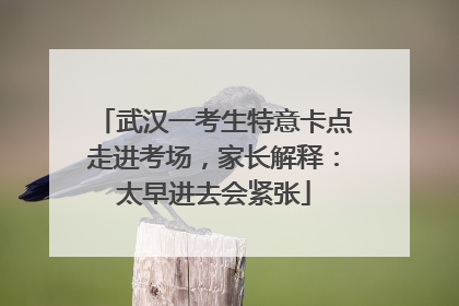 武汉一考生特意卡点走进考场，家长解释：太早进去会紧张