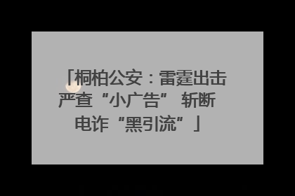 桐柏公安：雷霆出击严查“小广告” 斩断电诈“黑引流”