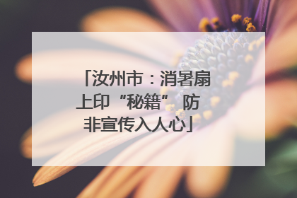 汝州市：消暑扇上印“秘籍” 防非宣传入人心