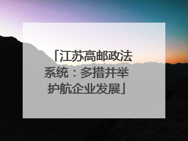 江苏高邮政法系统：多措并举护航企业发展