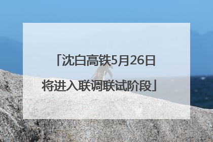 沈白高铁5月26日将进入联调联试阶段