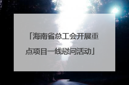 海南省总工会开展重点项目一线慰问活动