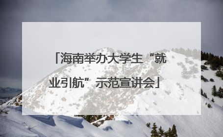 海南举办大学生“就业引航”示范宣讲会
