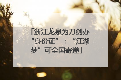 浙江龙泉为刀剑办“身份证”：“江湖梦”可全国寄递
