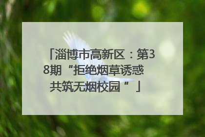 淄博市高新区：第38期“拒绝烟草诱惑 共筑无烟校园 ”