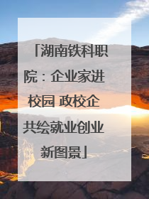 湖南铁科职院：企业家进校园 政校企共绘就业创业新图景