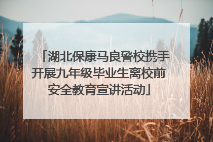 湖北保康马良警校携手开展九年级毕业生离校前安全教育宣讲活动