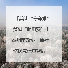 莫让“停车难”蹩脚“促消费”！泰州市政协一篇社情民意信息背后