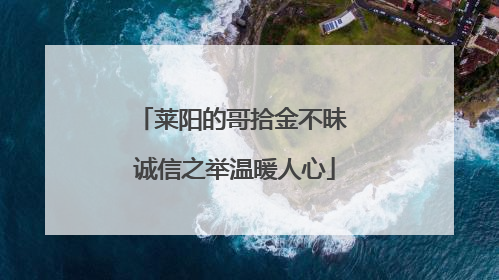 莱阳的哥拾金不昧 诚信之举温暖人心